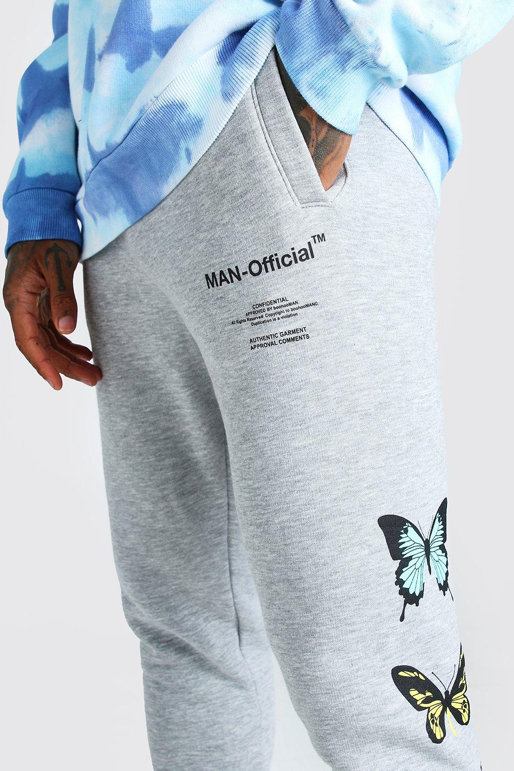 Grey butterfly joggers discount